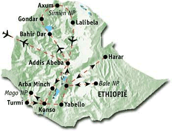 Route door Ethiopi